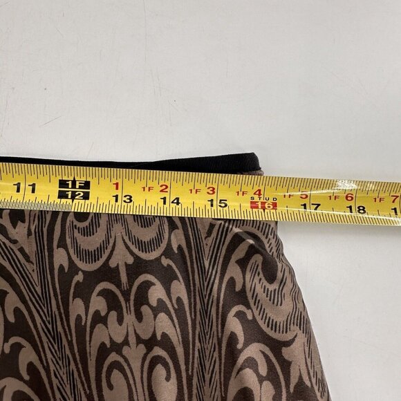 Axcess By Liz Claiborne Brown Black Pleated A-Line Skirt 8 Boho Ombre Pleated - Picture 10 of 12